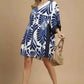 Umgee Abstract Print Dress with Kimono Sleeves - Mini Dress for Stylish Comfort - MegaSuperStar