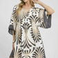 Umgee Abstract Print Dress with Kimono Sleeves - Mini Dress for Stylish Comfort - MegaSuperStar