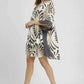 Umgee Abstract Print Dress with Kimono Sleeves - Mini Dress for Stylish Comfort - MegaSuperStar