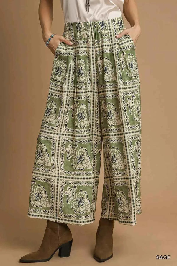 Umgee Bohemian Pants with Pockets for Stylish Comfort