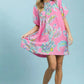 Umgee Boho Floral Mini Dress with Pockets - Perfect for Every Occasion - MegaSuperStar