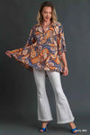 🌸 Umgee Boho Tunic Blouse - Mix Paisley Style for Effortless Chic 🌸 thumbnail