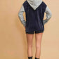 Umgee Contrast Hooded Chenille Jacket
