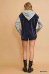 💕 Umgee Chenille Hooded Jacket with Contrast Design 💕 thumbnail