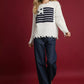 Umgee Distressed American Flag Sweater - MegaSuperStar