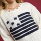 Umgee Distressed American Flag Sweater - MegaSuperStar