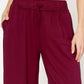 Umgee Elastic Drawstring Waistband Wide Leg Pants - MegaSuperStar