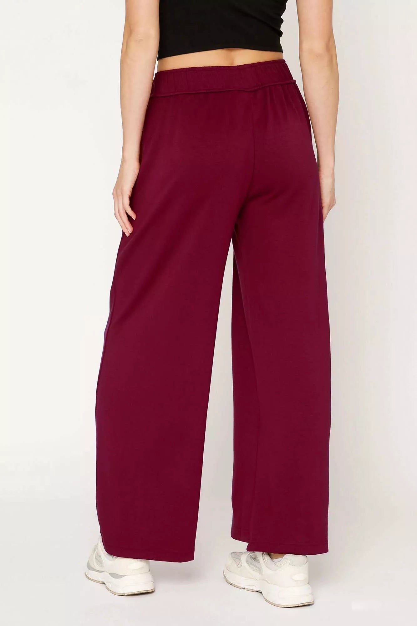 Umgee Elastic Drawstring Waistband Wide Leg Pants - MegaSuperStar