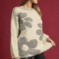 Umgee Floral Knit Sweater - Stylish Jacquard Design for Every Occasion - MegaSuperStar