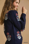💖 Umgee Floral Knit Sweater with Puff Sleeves 💖 thumbnail