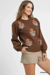 ✨ Umgee Floral Knit Sweater with Puff Sleeves for Trendy Style ✨ thumbnail