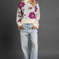 Umgee Floral Mock Neck Sweater - Trendy Floral Patterned Sweater for Fall - MegaSuperStar