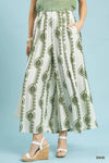 Umgee Geometric Boho Wide Leg Pants with Pockets thumbnail