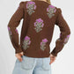 Umgee Jacquard Flower Sweater - Single Flower Stem Design - MegaSuperStar