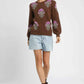Umgee Jacquard Flower Sweater - Single Flower Stem Design - MegaSuperStar