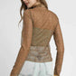Umgee Lace Mesh Long Sleeve Top - Elegant and Stylish Women's Apparel - MegaSuperStar