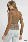 🌸 Umgee Lace Mesh Long Sleeve Top - Elegant and Stylish Women's Apparel 🌸 thumbnail