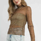 Umgee Lace Mesh Long Sleeve Top - Elegant and Stylish Women's Apparel - MegaSuperStar