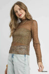 🌸 Umgee Lace Mesh Long Sleeve Top - Elegant and Stylish Women's Apparel 🌸 thumbnail