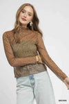 🌸 Umgee Lace Mesh Long Sleeve Top - Elegant and Stylish Women's Apparel 🌸 thumbnail