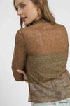 🌸 Umgee Lace Mesh Long Sleeve Top - Elegant and Stylish Women's Apparel 🌸 thumbnail