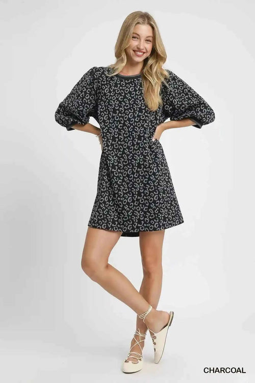 Customer styling 💕 Umgee Leopard Print Jacquard Mini Dress - Stylish and Trendy Umgee Leopard Print Dress 💕