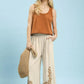 Umgee Linen Embroidered Wide - Leg Boho Pants - MegaSuperStar
