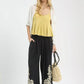 Umgee Linen Embroidered Wide - Leg Boho Pants - MegaSuperStar