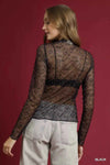 🌸 Umgee Long Sleeve Lace Top in Nylon Mesh 🌸 thumbnail
