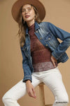 💕 Umgee Nylon Lace Mesh Long Sleeve Top - Stylish and Elegant Umgee Lace Mesh Top 💕 thumbnail