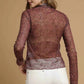 Umgee Nylon Lace Mesh Long Sleeve Top - Stylish and Elegant Umgee Lace Mesh Top - MegaSuperStar