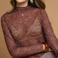 Umgee Nylon Lace Mesh Long Sleeve Top - Stylish and Elegant Umgee Lace Mesh Top - MegaSuperStar