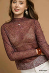 💕 Umgee Nylon Lace Mesh Long Sleeve Top - Stylish and Elegant Umgee Lace Mesh Top 💕 thumbnail