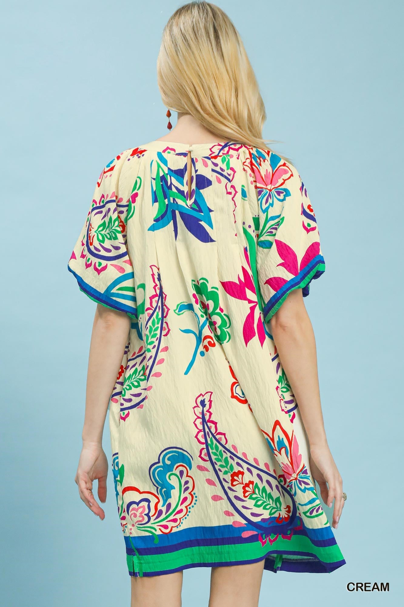 Umgee Paisley Print Dress - Vibrant and Stylish Women's Fashion - MegaSuperStar