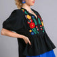 Umgee Plus Size Floral Embroidery Blouse in Soft Cotton Gauze - MegaSuperStar