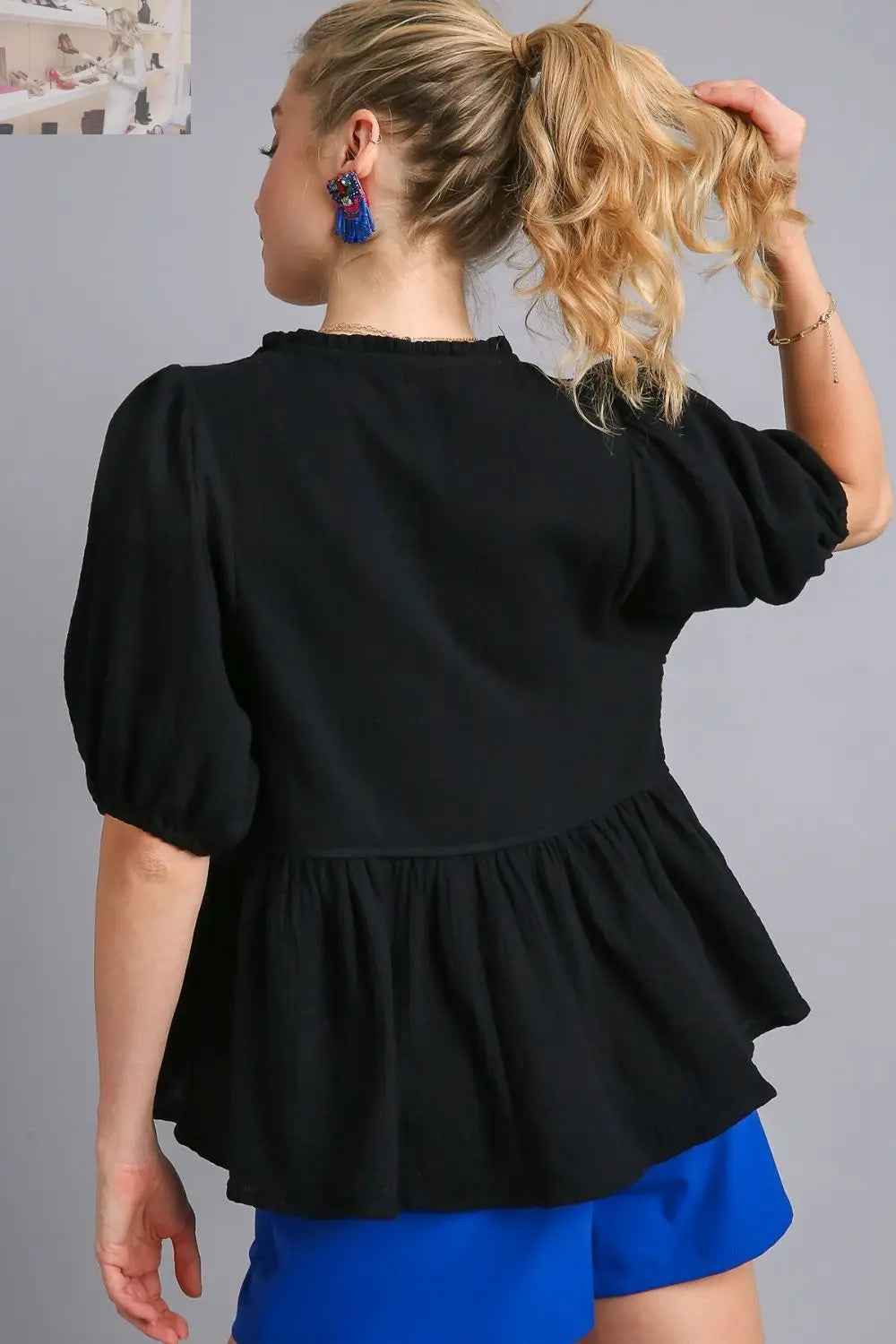 Umgee Plus Size Floral Embroidery Blouse in Soft Cotton Gauze - MegaSuperStar