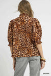 💕 Umgee Plus Size Leopard Print Blouse with Ruffle Neck 💕 thumbnail