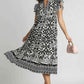 Umgee Plus Size Two Tone Midi Dress with Ruffle Cap Sleeves - MegaSuperStar
