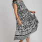 Umgee Plus Size Two Tone Midi Dress with Ruffle Cap Sleeves - MegaSuperStar