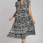 Umgee Plus Size Two Tone Midi Dress with Ruffle Cap Sleeves - MegaSuperStar