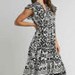 Umgee Plus Size Two Tone Midi Dress with Ruffle Cap Sleeves - MegaSuperStar