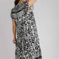 Umgee Plus Size Two Tone Midi Dress with Ruffle Cap Sleeves - MegaSuperStar