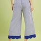 Umgee Stripe Scallop Hem Wide Leg Pants - MegaSuperStar
