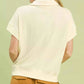 Umgee Striped Zip Collar Knit Top for Effortless Style - MegaSuperStar