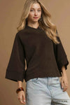 💕 Umgee V-Neck Knit Top - Textured Knit Style for Effortless Fashion 💕 thumbnail