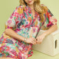 Umgee Watercolor Floral Dress - Babydoll Style - MegaSuperStar