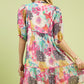 Umgee Watercolor Floral Dress - Babydoll Style - MegaSuperStar