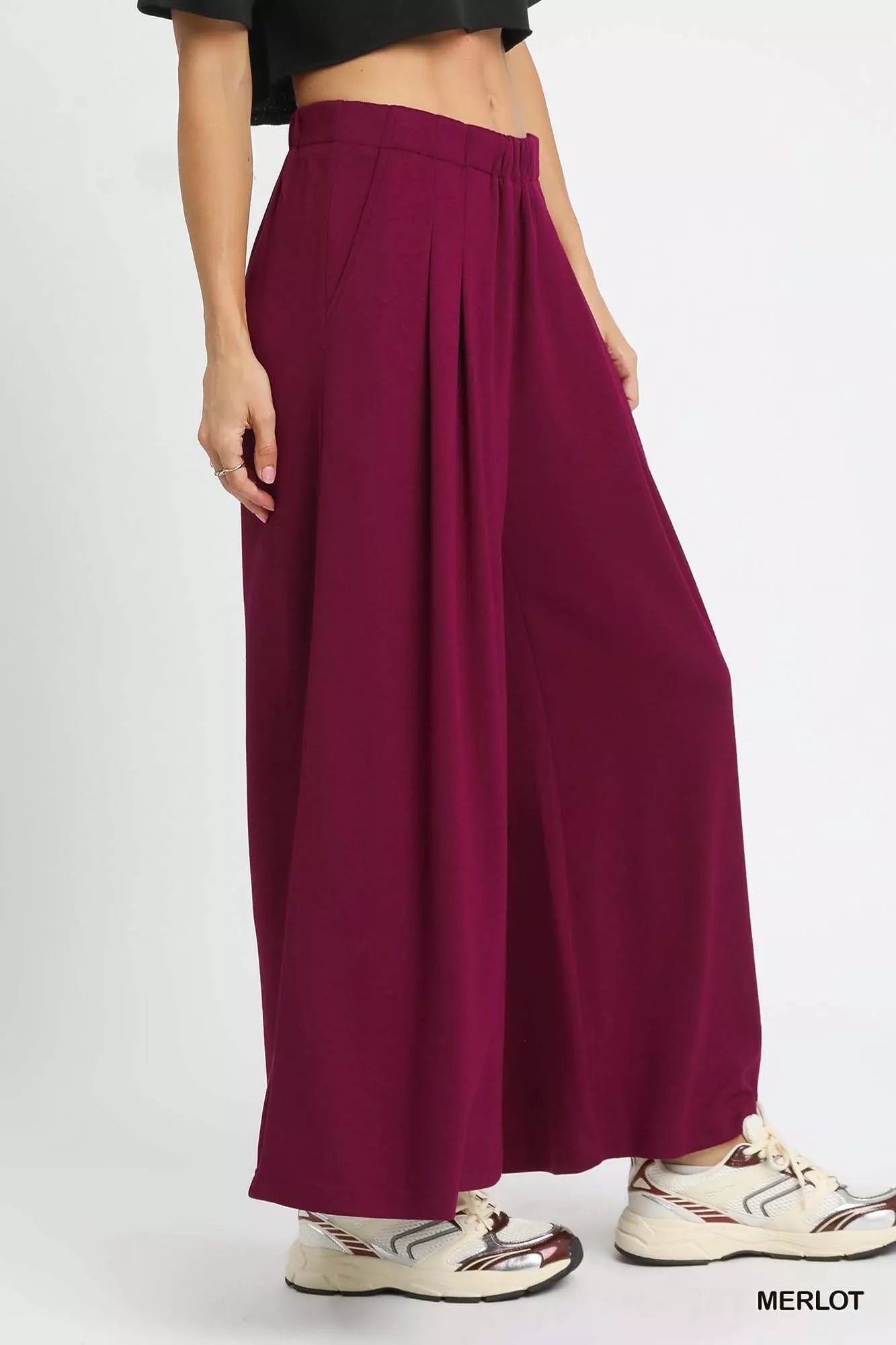 Umgee Wide Leg Pants with Pockets - MegaSuperStar