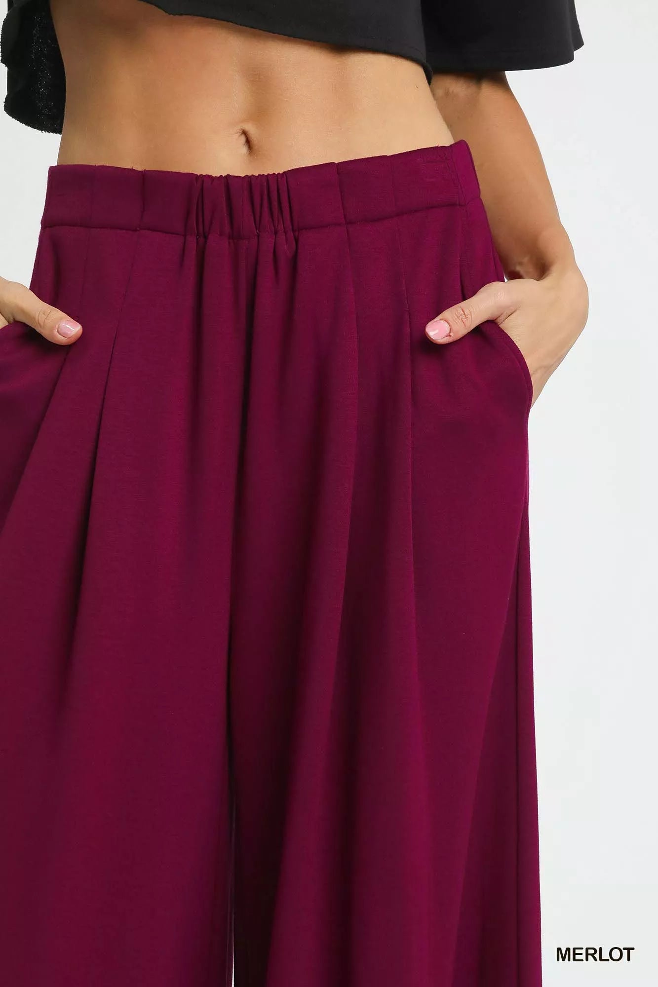 Umgee Wide Leg Pants with Pockets - MegaSuperStar