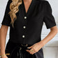 V - Neck Button - Down Shirt - MegaSuperStar